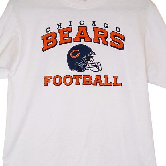 Reebok Men's S Chicago Bears Fan T-Shirt Short Sleeve White Graphic Logo Cotton - Picture 5 of 5